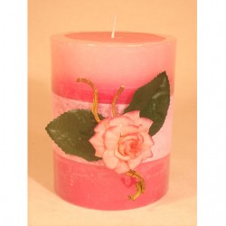 Duft- und Dekokerze mit Blume "Rose"